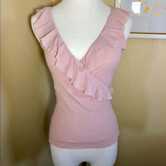☀️🛍 4/$20 BIG HEAVEN Pink Ruffled Sleeveless Wrap Top - Picture 6 of 10